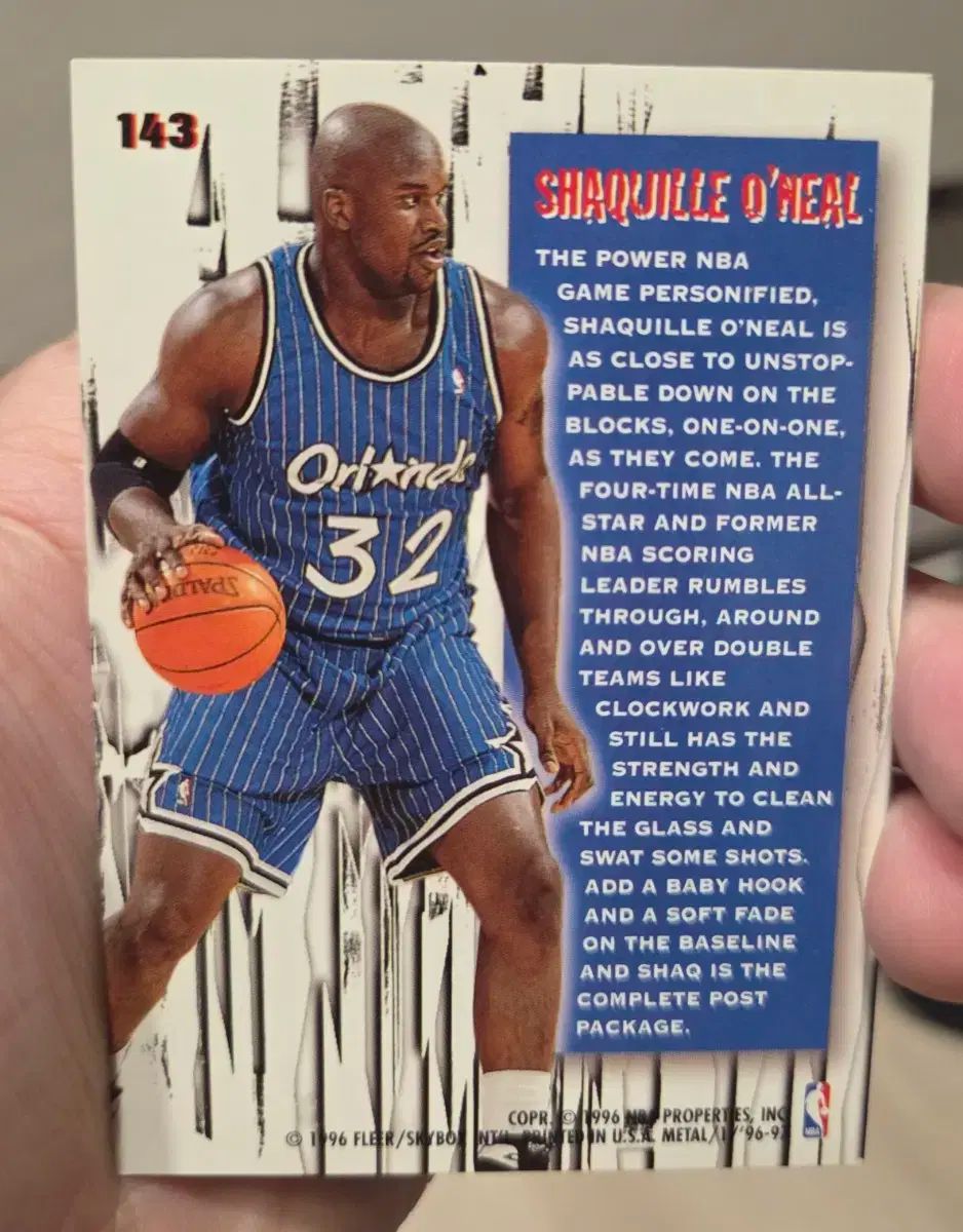 NBA カード フライヤー 金属 シャキール オニール バスケットボール