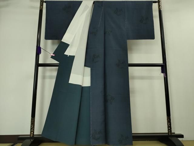 平和屋本店□極上 本場大島紬 200亀甲 南天枝葉丸文 ゑり善扱い 逸品