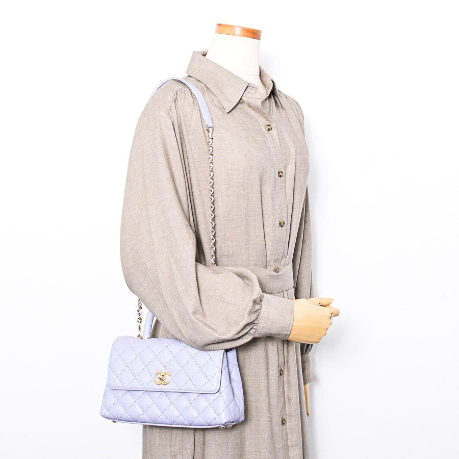 コンパクトサイズ☆【CHANEL】トップハンドル ボストンバッグ シャネルトップハンドル XS 赤 レディース キャビアスキン 2WAY