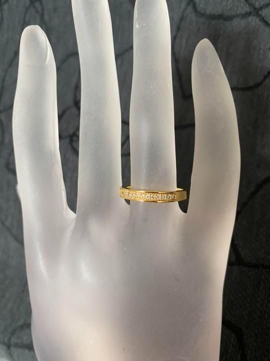 1060）22号 ゴールド高価シンプル小粒スワロエンゲージリング 指輪 - メルカリ