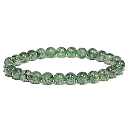 K1879-7m〕7mmお買い得 グリーンルチルクォーツ ブレスレット Green