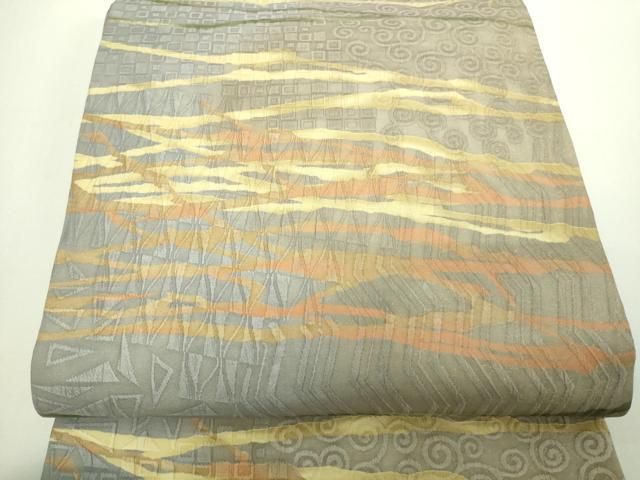 平和屋着物○博多織 鵬翔 全通柄袋帯 ふくれ織 壁画間道 正絹 逸品