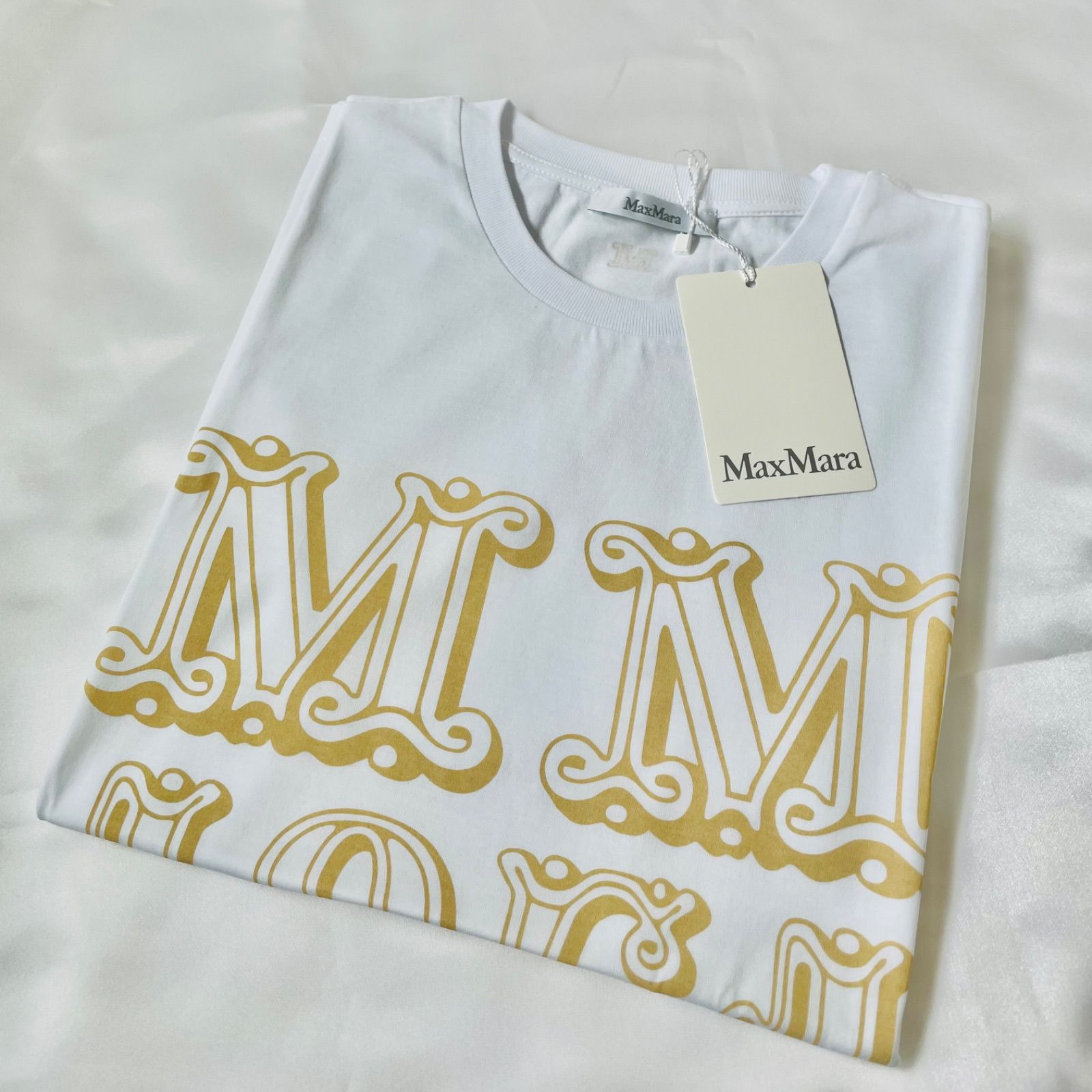 新品未使用】MAX MARA ロゴTシャツ ベージュ - メルカリ