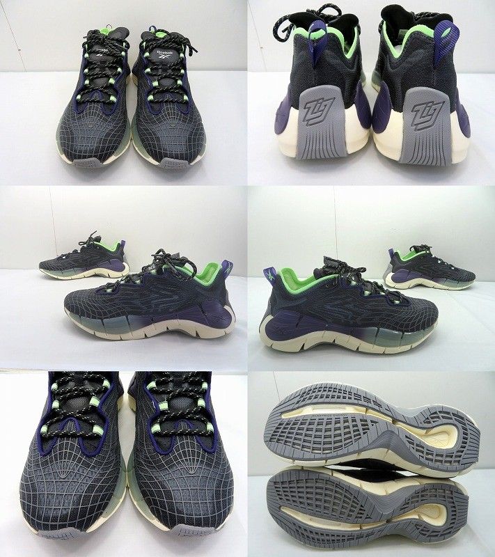 s24g-745k【中古】Reebok リーボック　Zig Kinetica II ジグ キネティカ　スニーカー　FX9405　25.5cm　コアブラック