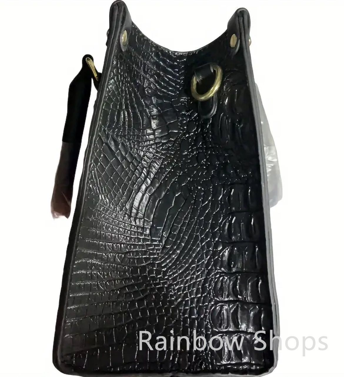 未使用 ブラック クロコダイル風 ハンドバッグ 【公式通販】