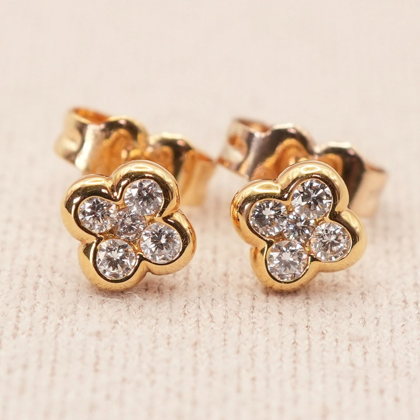 スタージュエリー 三日月ピアス ダイヤ K18 K18 YG ゴールド