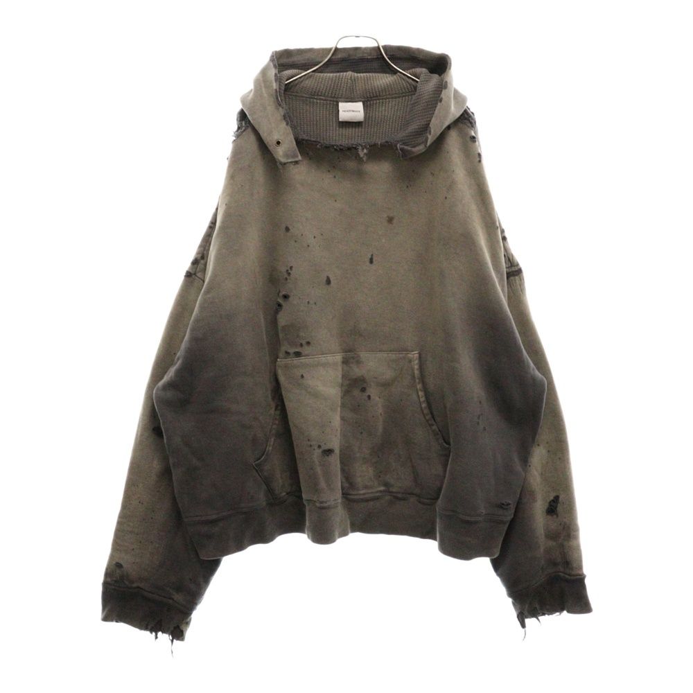 READY MADE (レディメイド) 24AW DOUBLE FACE HOODIE ダメージ加工  