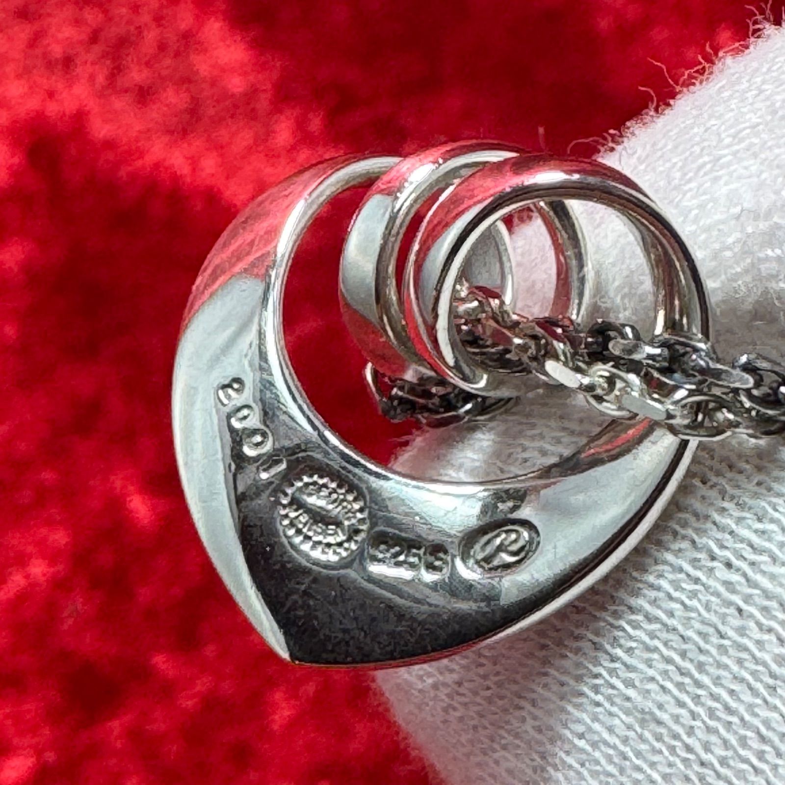 美品 2001年 ハートネックレス ジョージジェンセン/GEORG JENSEN 