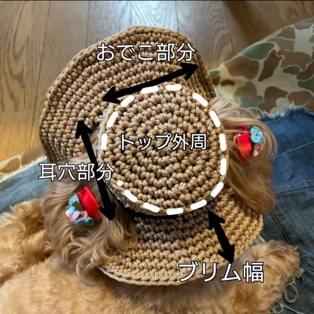 M2】犬の帽子 カンカン帽 シルバーセージ【ブラック ルビー オフ