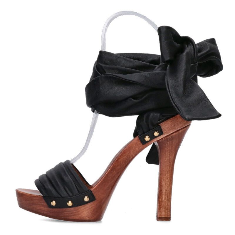 ドルチェアンドガッバーナ レザーアンクルストラップウッドミュール レディース 38