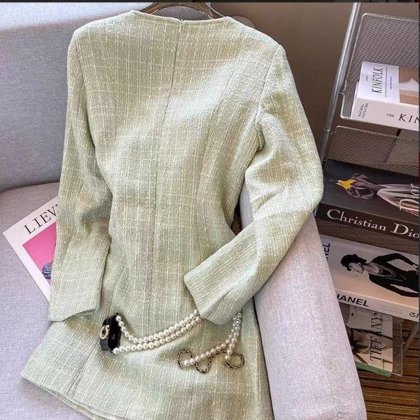 大人気❤️ ツイード ワンピース 長袖 デート&ディナーに最適 - メルカリ 