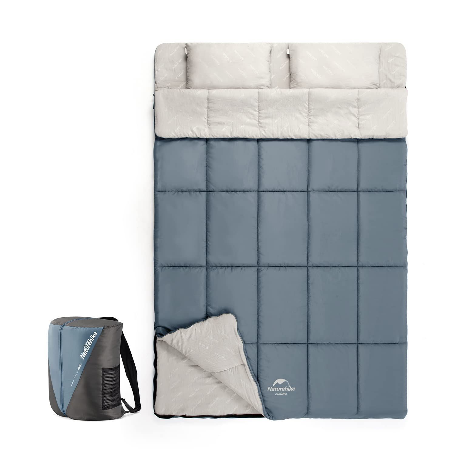 【色: ブルー】Naturehike公式ショップ 寝袋 2人用 シュラフ 封筒型 - メルカリShops