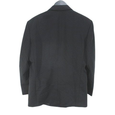 ダーバン D URBAN セットアップ スーツ テーラード ジャケット ダブル 背抜き ロングパンツ スラックス ジップフライ 90A4 黒系 ブラック 毛 ウール 裏地