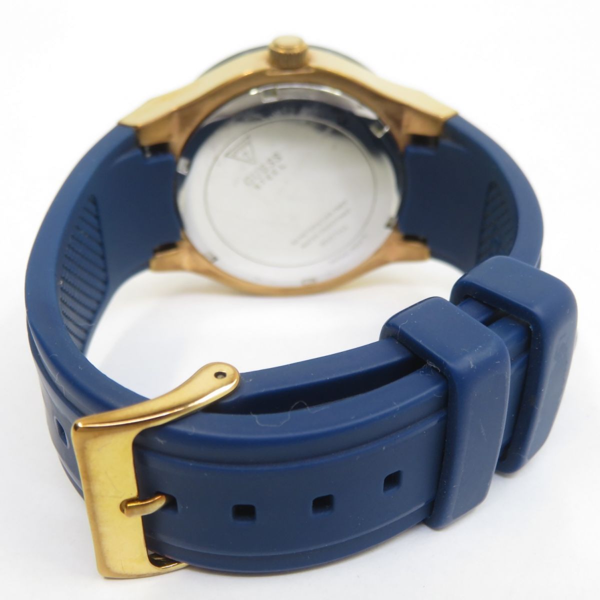 【美品】【1円】GUESS ゲス JET SETTER ジェットセッター レディース腕時計 W0289L1 クォ－ツ デニム レザー ネイビー 取扱説明書 箱付き 時計 シリコン レディース ゲス 腕時計 GUESS時計 GUESS