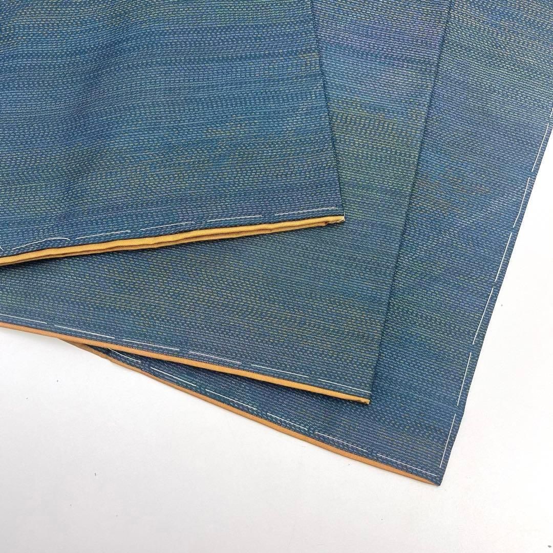 本場大島紬 横双絣 花模様 錆納戸色 K-4044