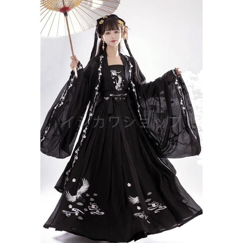 黒系ハロウィンコスプレ衣装 中華風チャイナドレス