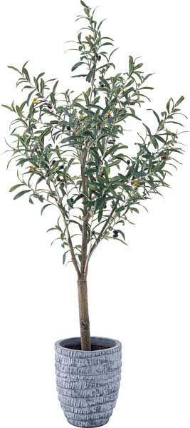 フェイクグリーン 人工観葉植物 No.17 約W44×D44×H152cm オリーブ