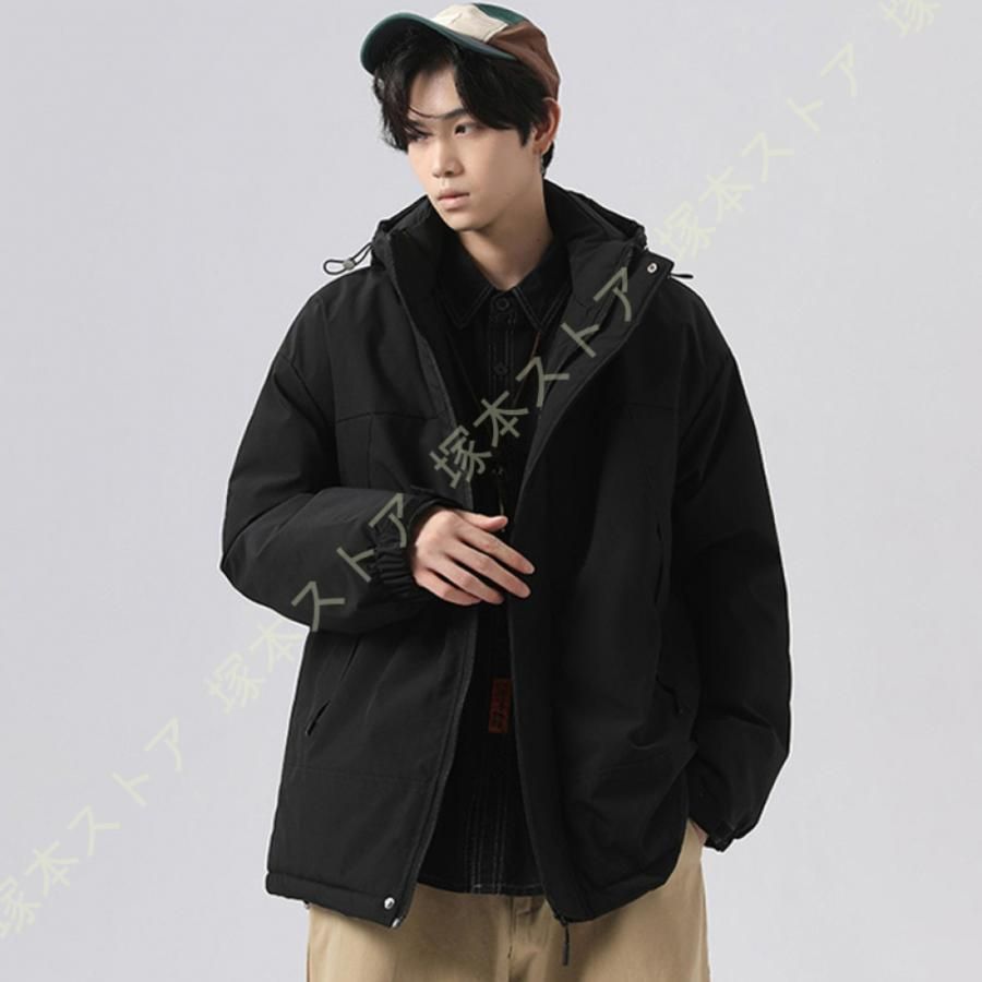 メンズコート 男性コート 秋冬 保温 あったか 防寒対策 ショート丈 無地 中綿コート メンズジャケット フードなし かっこいい アウター お出かけ 通勤 通学