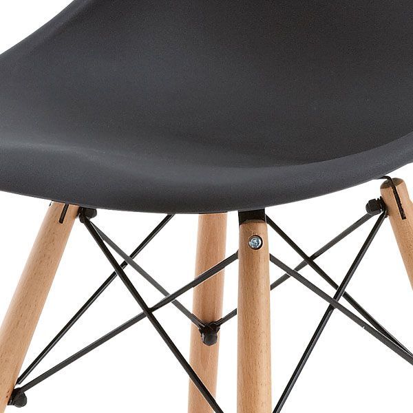 2脚セット 天然木 ビーチ とポリプロピレンのルイスチェア W47×D59×H78×SH45cm No.793 ブラック