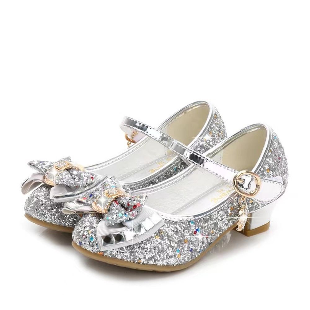 シルバー  29(18.5cm)  シューズ 女の子 フォーマル リボン チャーム yskshoes5251 フォーマルシューズ 女の子 ドレスシューズ キラキラ キッズ 子供 子ども クツ 靴 くつ ガールズ コスチューム パ