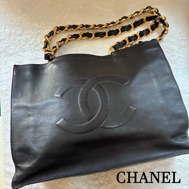 シャネル CHANEL ココマーク ラムスキン ゴールドチェーン