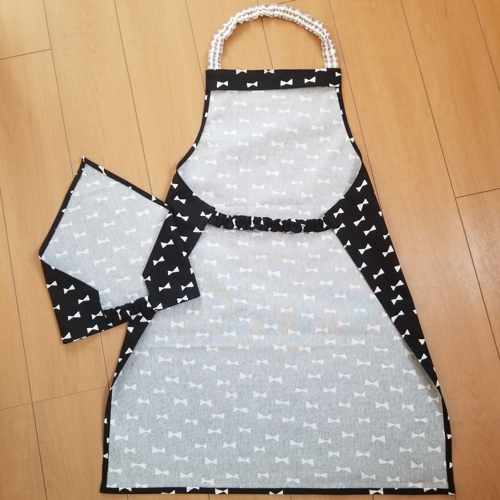 単品販売／受注生産 エプロン三角巾セット リボン 160 - ファッション雑貨