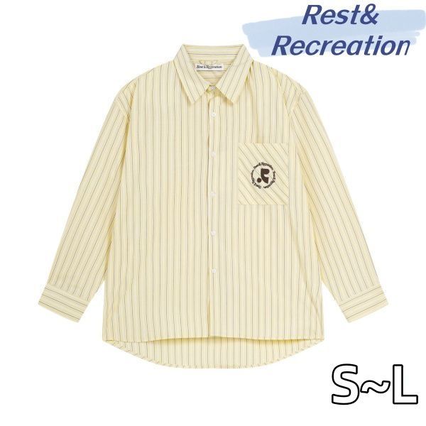 【新品】 Rest&Recreation  韓国 人気  ストライプのシャツ  イエロー