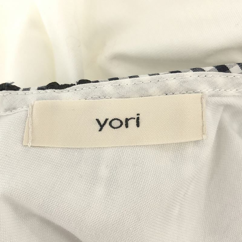 ⭐値下げ　ヨリ　ギンガム　スカラシップ　カラー　ロンtee yori / ヨリ | ギンガムスカラップカラーロンTee | F