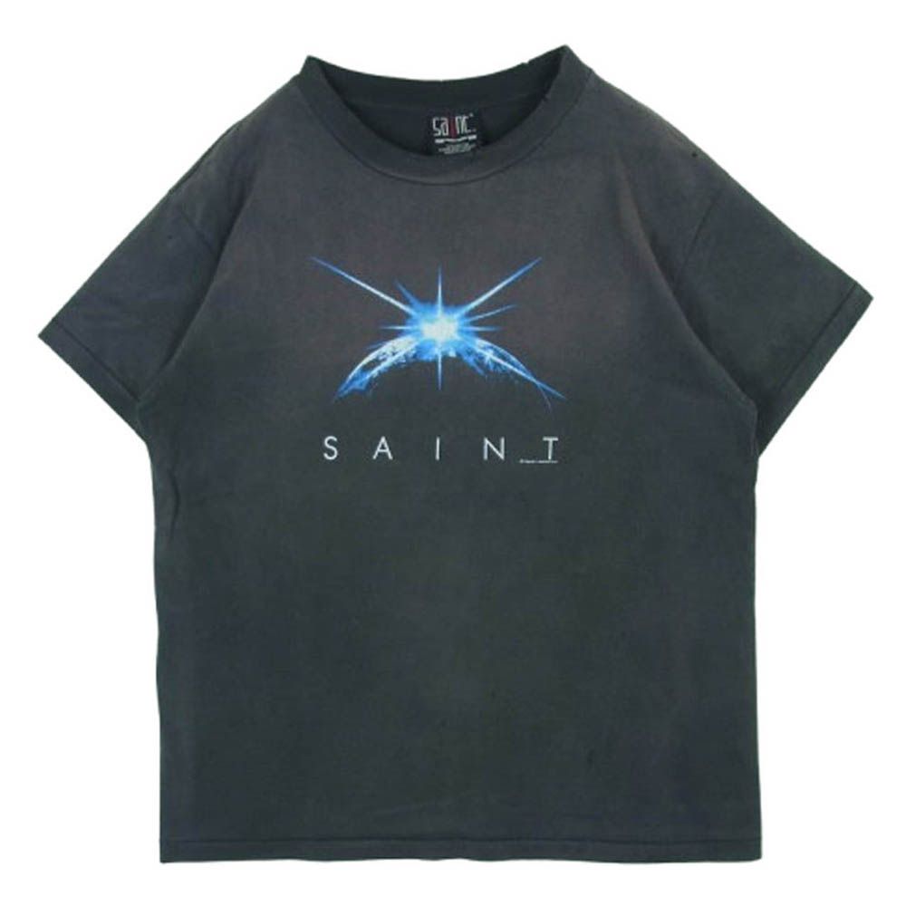 SAINT MICHAEL セントマイケル SM-S23-0000-005 SS TEE PAIN BLACK ヴィンテージ加工 半袖 Tシャツ グレー系 S【】