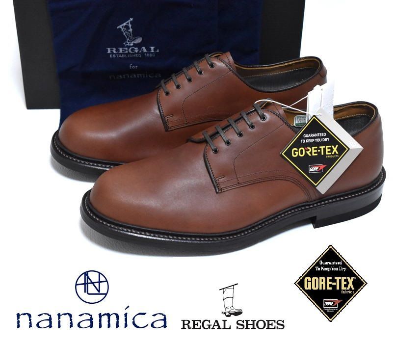 ○★新品未使用 ナナミカ リーガル ゴアテックス プレーントゥ 茶 26㎝ 新品 nanamica × REGAL GORE-TEX プレーン トゥ シューズ【24cm