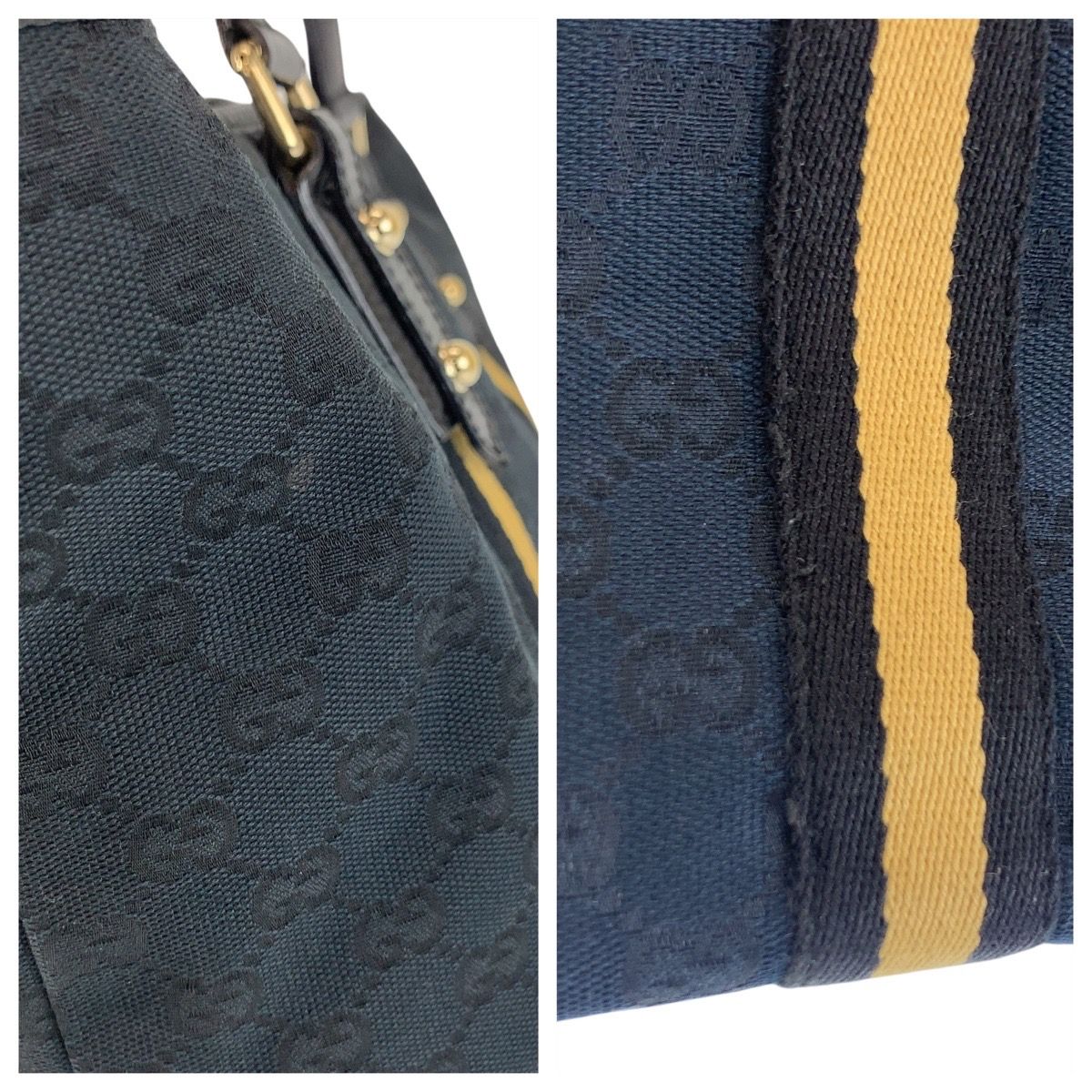 GUCCI グッチ シェリーライン ブラック 黒 ゴールド金具 GGキャンバス 