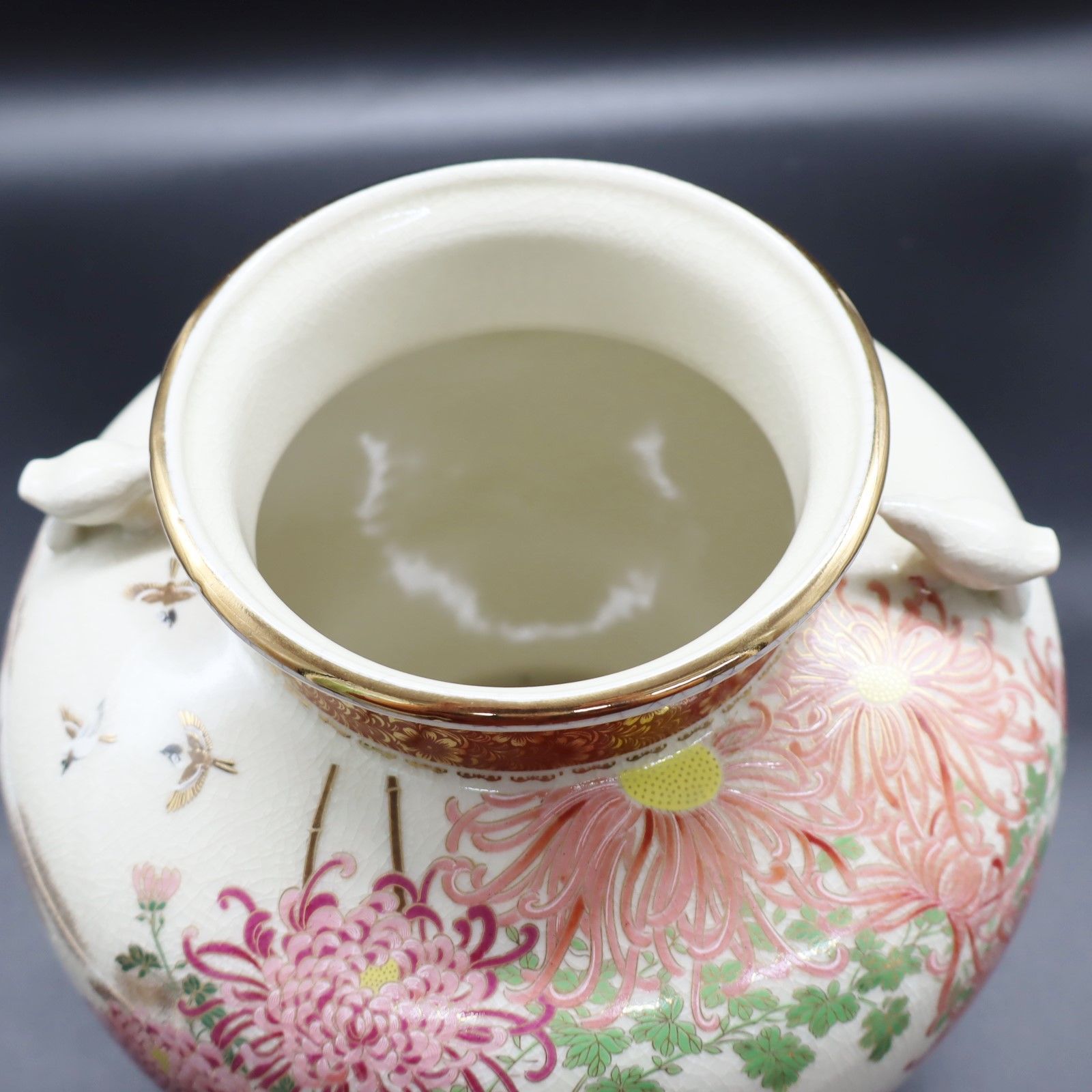 △骨董 古美術 インテリア｜明陶 九谷焼 花器 花入 花瓶｜ 高24cm