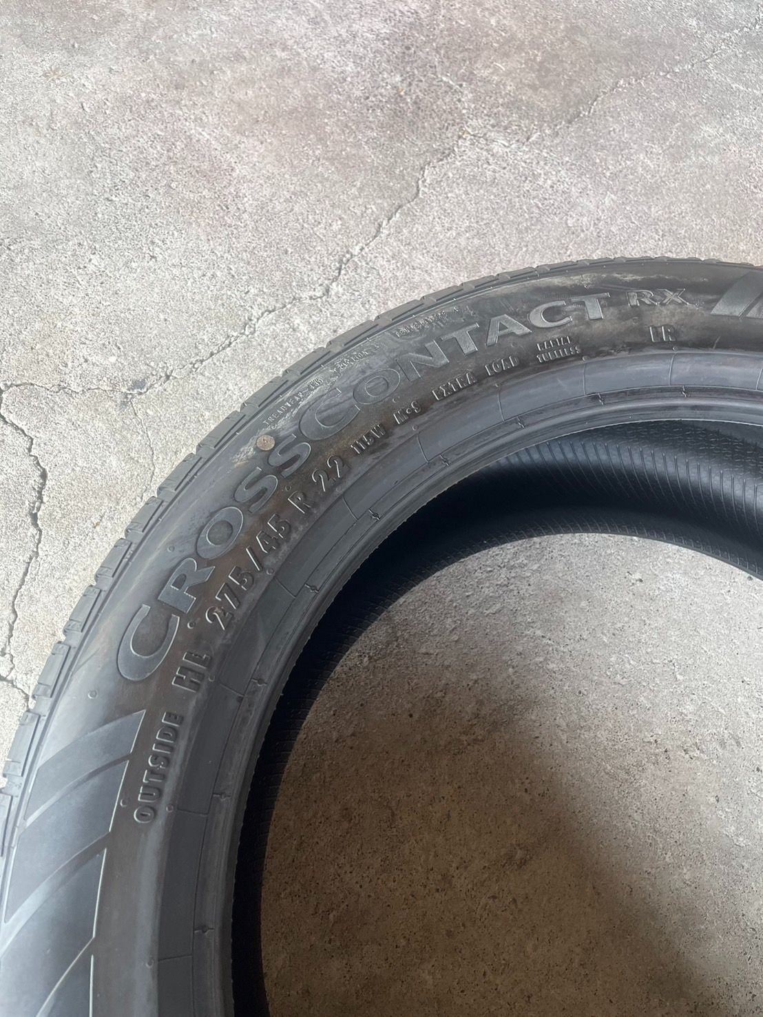 完売品 タイヤ5本セット CONTINENTAL CROSS CONTACT RX 275 45R22 ディフェンダー純正タイヤ