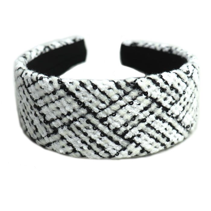 CHANEL シャネル ツイード ココマーク 23B ヘアアクセサリー カチューシャ AA9458 スパンコール レディース