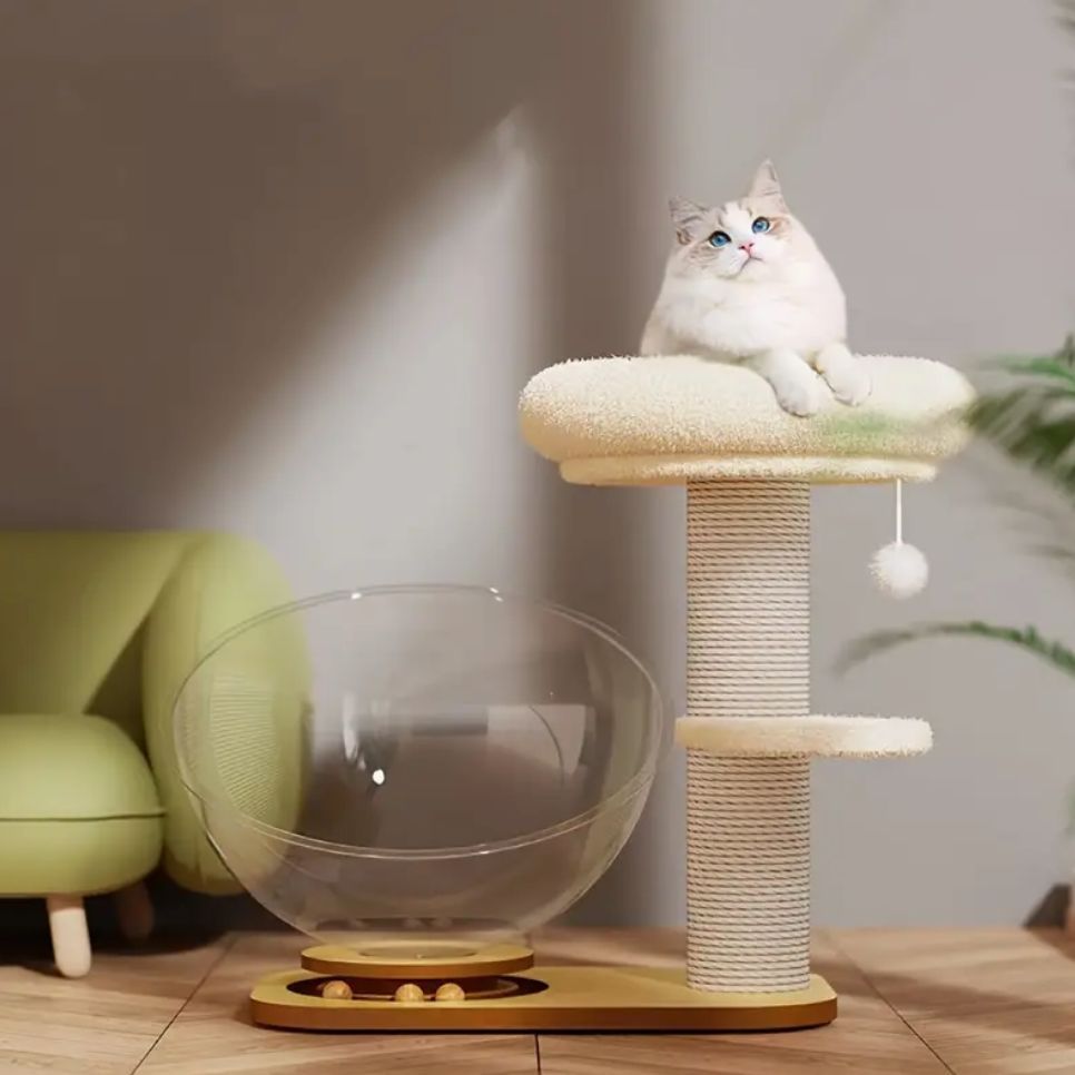 キャットタワー キャットツリー 多機能 爪とぎ スクラッチポスト ボール 木製 頑丈 モダン おしゃれ かわいい コンパクト 据え置き 運動不足解消 猫用 おもちゃ 小型猫 中型猫 大型猫