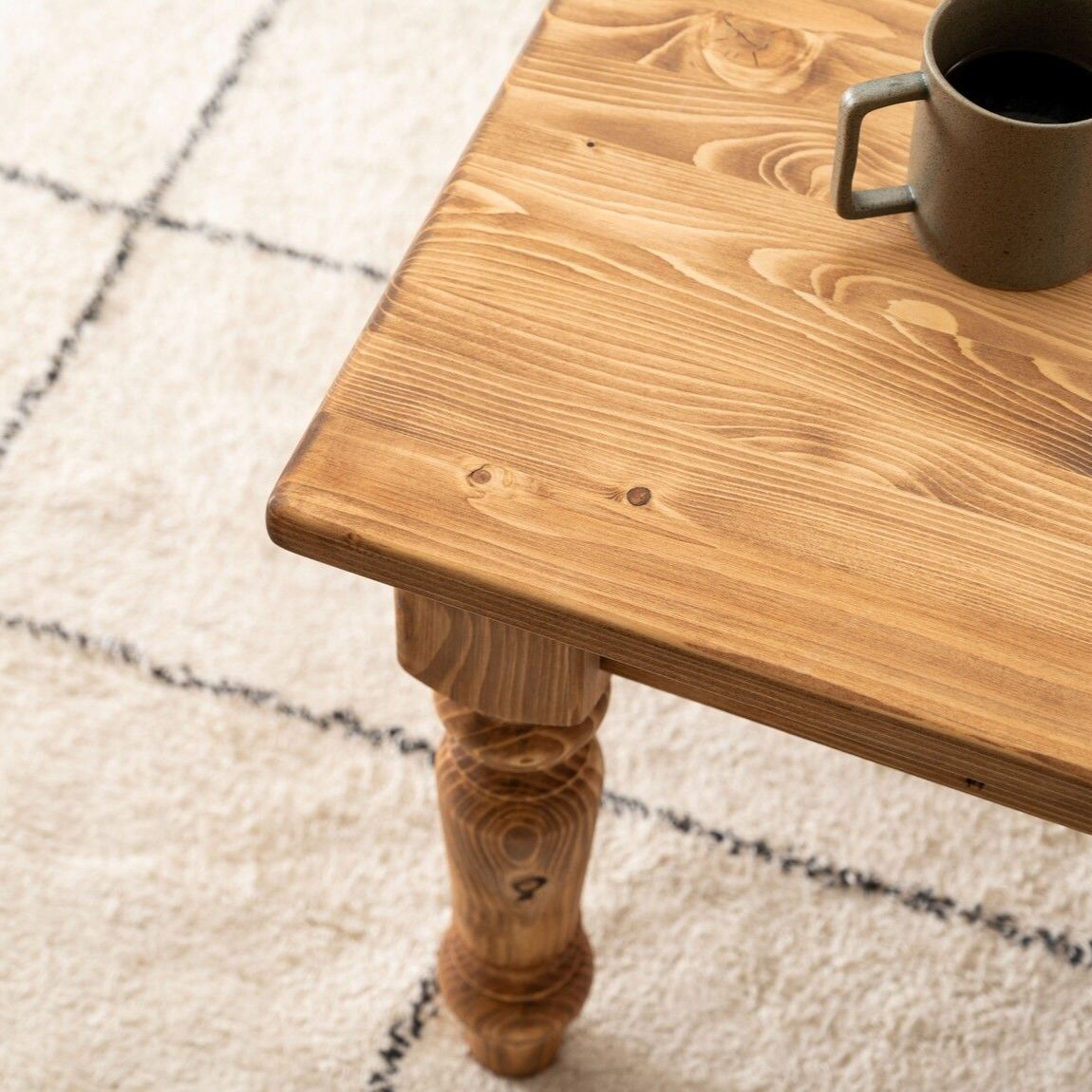 カントリー調 天然木 センターテーブル 幅１００cm ローテーブル リビングテーブル MARWIL-DEMENAGEMENTS_CH