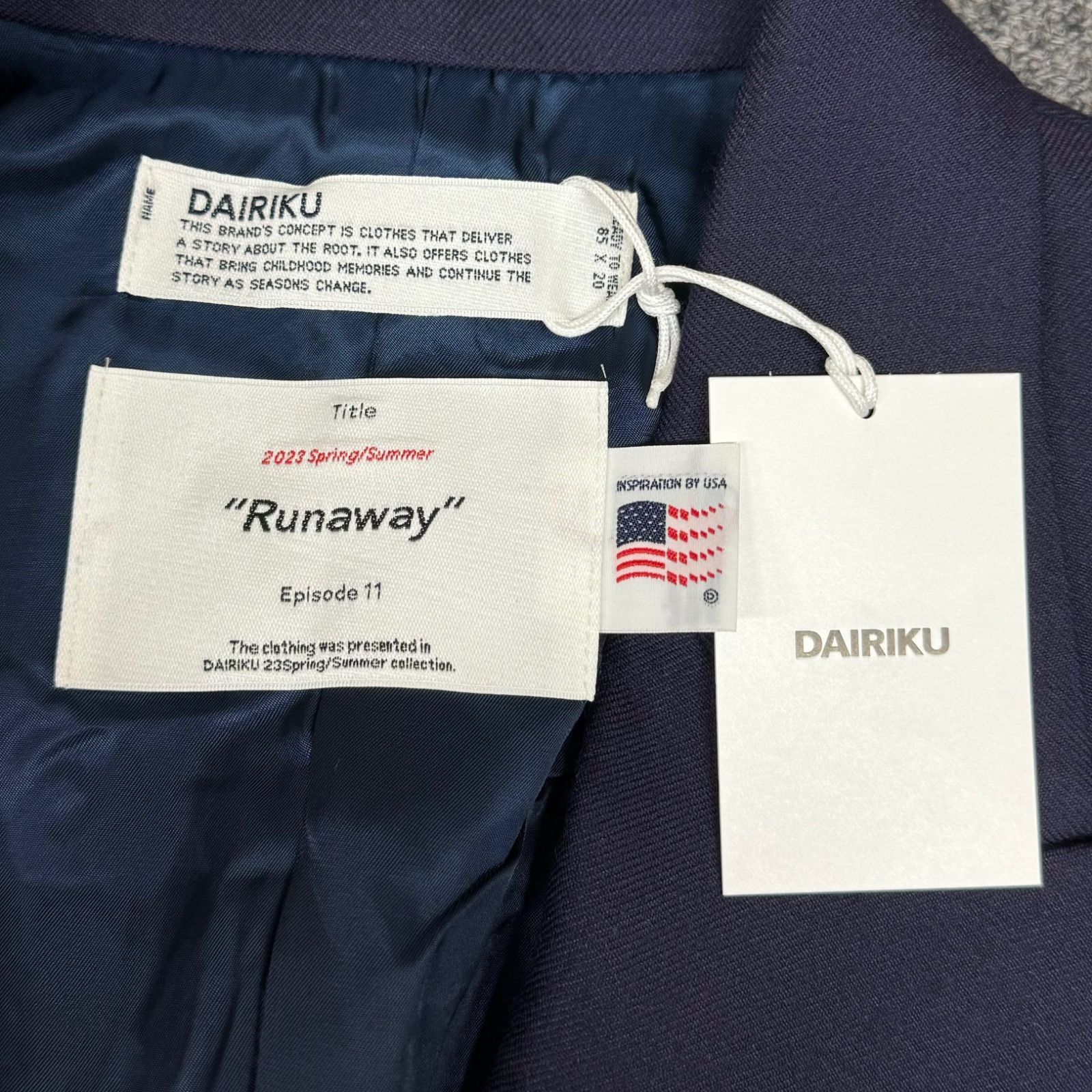 定価104500円 新品 DAIRIKU 23SS Long Double Tailored JKT ロング