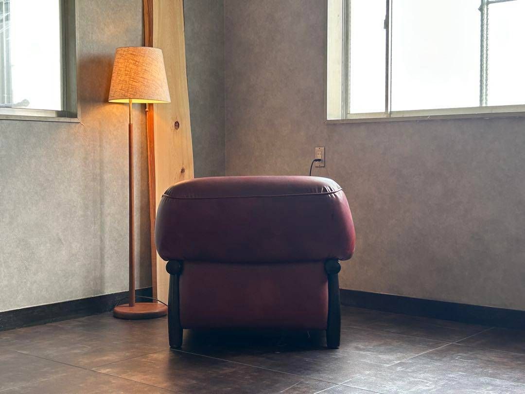 ①カリモク　karimoku オールドカリモク　レッド　レザー　アームソファ カリモク karimoku オールドカリモク レッド レザー アームソファ