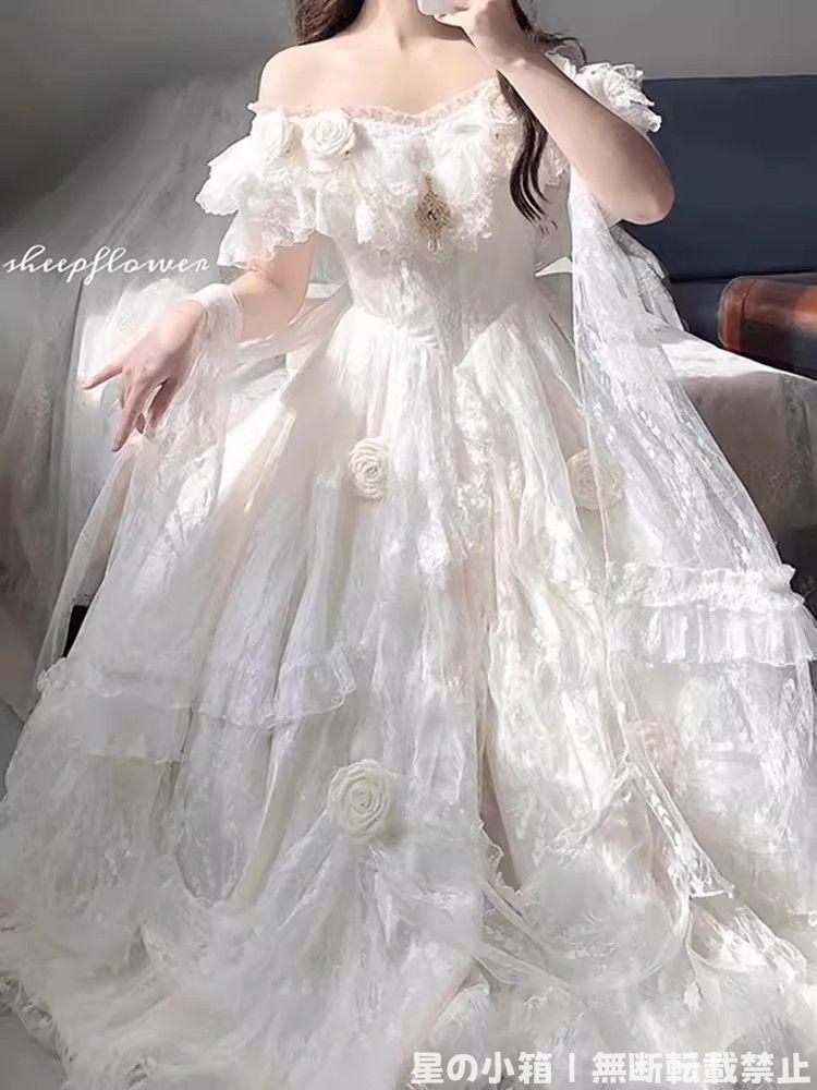 lolita 豪華姫系ワンピース 豪華フルセット 撮影会 舞台演出 推し活 ハロウィン 仮装 可愛 レトロ風 オリジナル jsk ロリータ ワンピース 美しい刺繍 LO-180