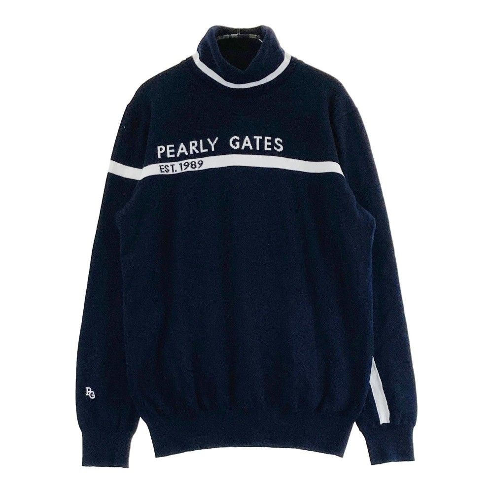 サイズ 0 PEARLY GATES パーリーゲイツ タートルネックニットセーター ネイビー系 240101461492 ゴルフウェア レディース ストスト