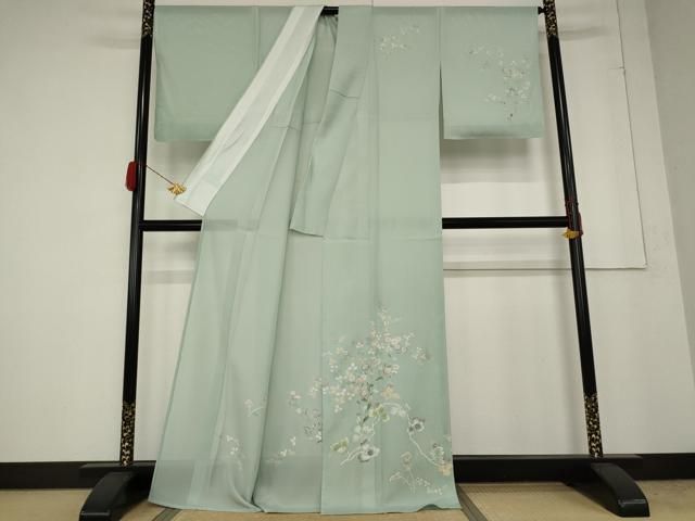 平和屋着物＊夏物　訪問着　絽　草花文　金彩　正絹　逸品　AABB5928st 平和屋着物＊夏物 訪問着 絽 草花文 金彩 正絹 逸品 AABB5928st 平和屋