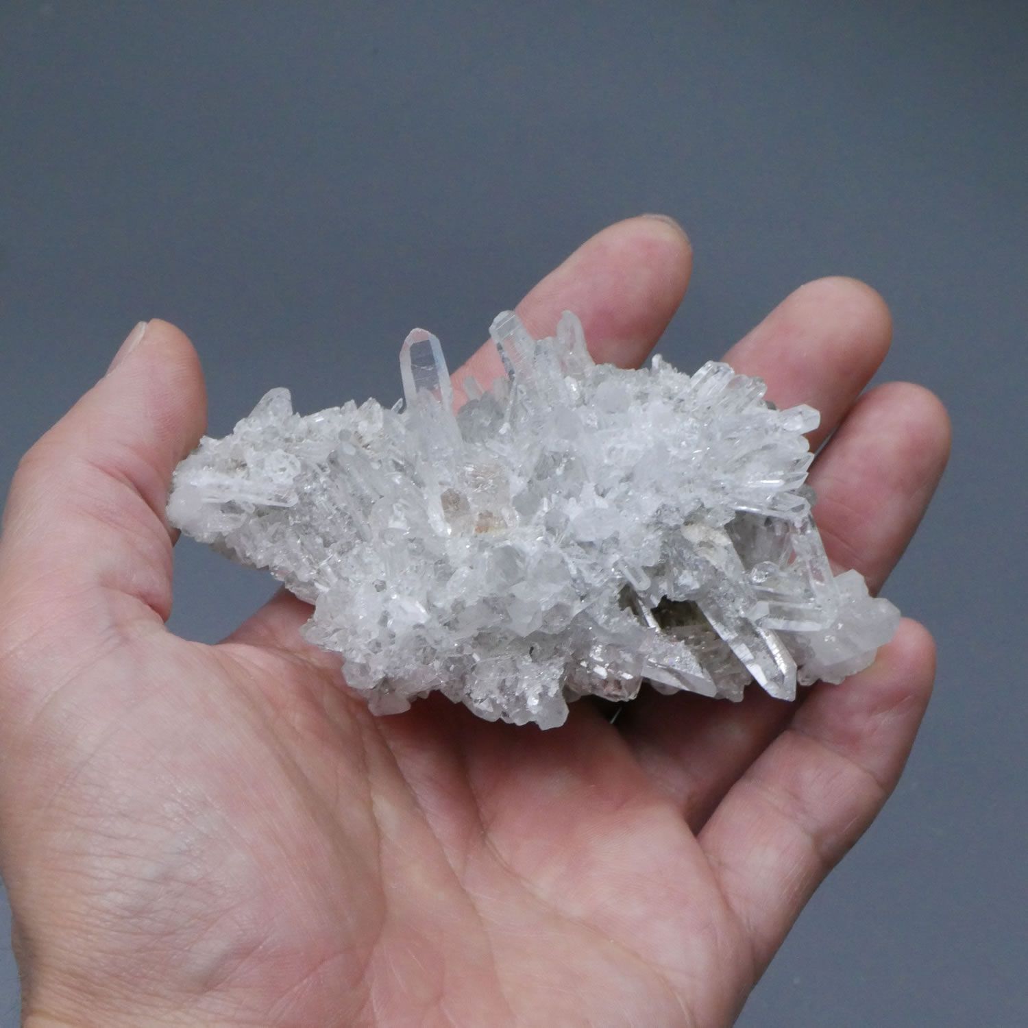 四川省産 菊花水晶 クラスター 1点物 約114g（レインボー部分