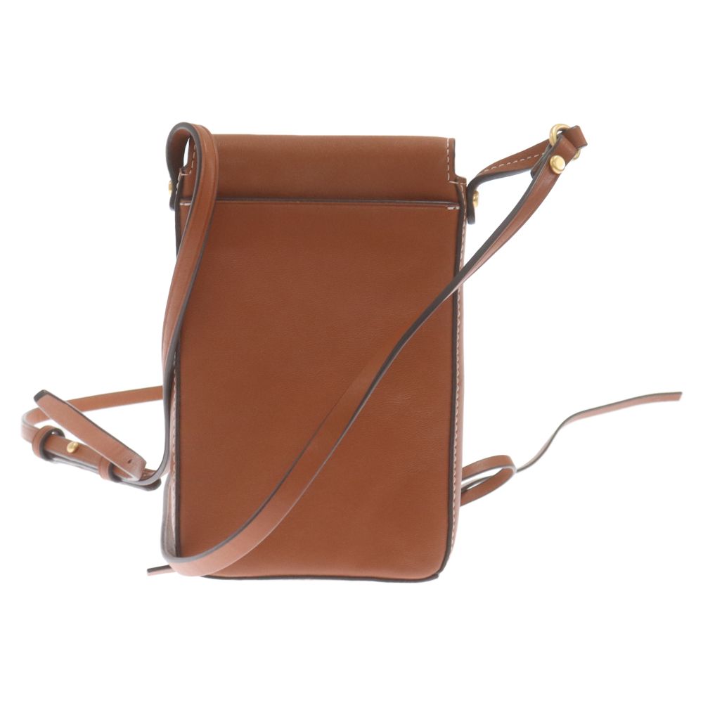 TORY BURCH トリー バーチ Miller Leather Phone Crossbody Bag ミラーメタルロゴ レザー スマホ ショルダーバッグ ブラウン 10005586 TORY BURCH (トリー バーチ) Miller Leather Phone Crossbody Bag