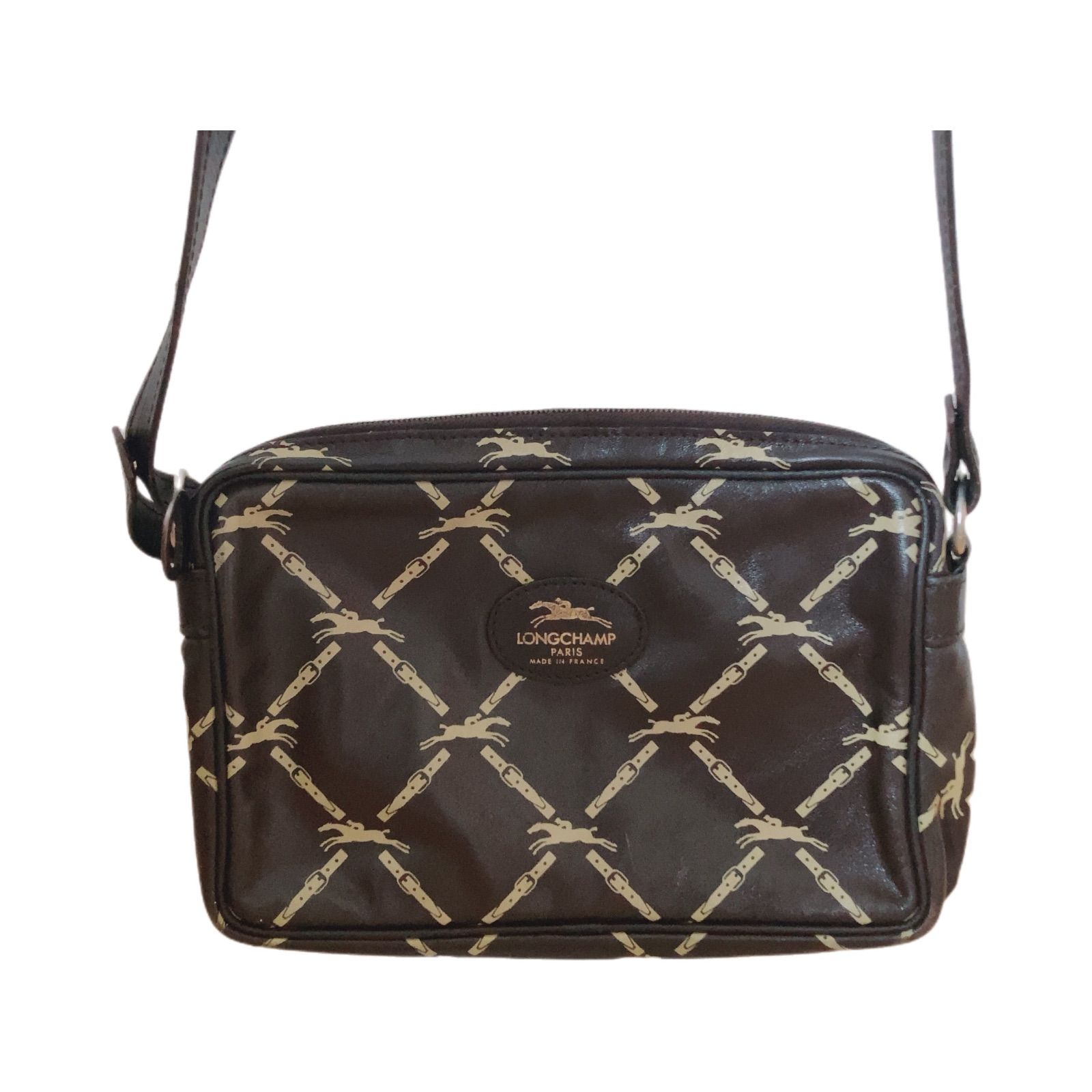 RE160 LONGCHAMP ロンシャン ショルダー バック 茶 ブラウン
