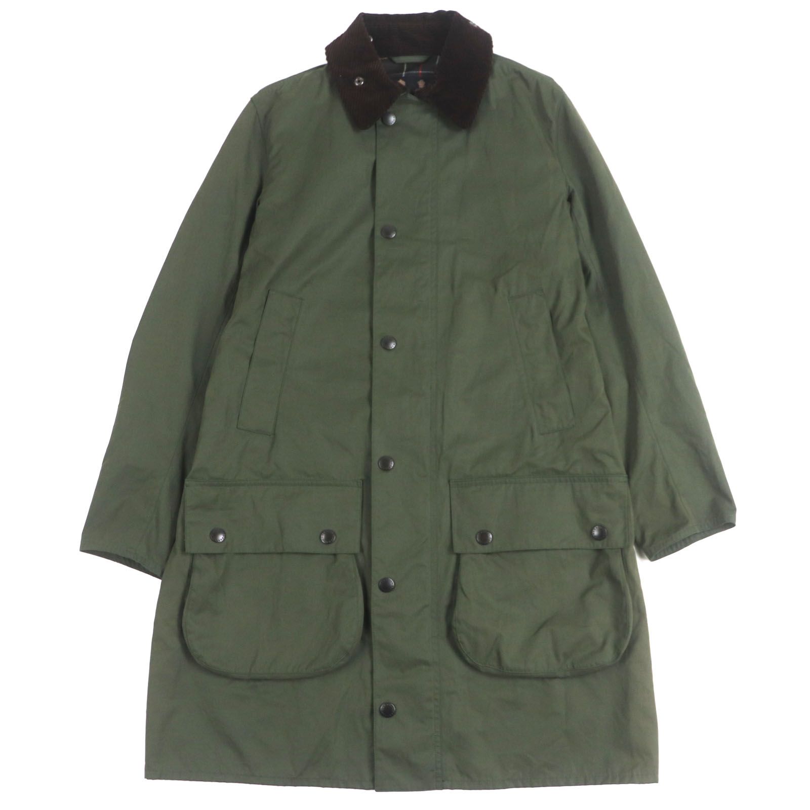 Barbour バブアー 241MCA0962 BORDER ボーダー 襟コーデュロイ ダブルジップアップ ミリタリーコート カーキ 38 正規品 メンズ