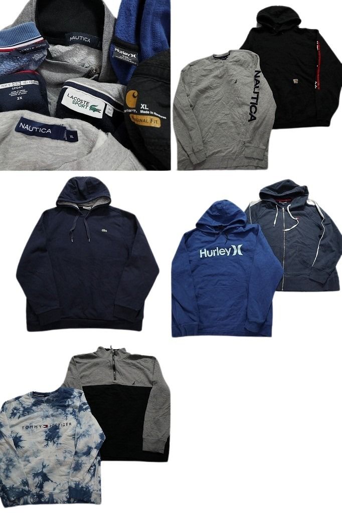 古着卸 まとめ売り ブランドMIX スウェット 7枚セット (メンズ XL /2XL /3XL ) ノーティカ ラコステ トミーヒルフィガー SW7 MR8906