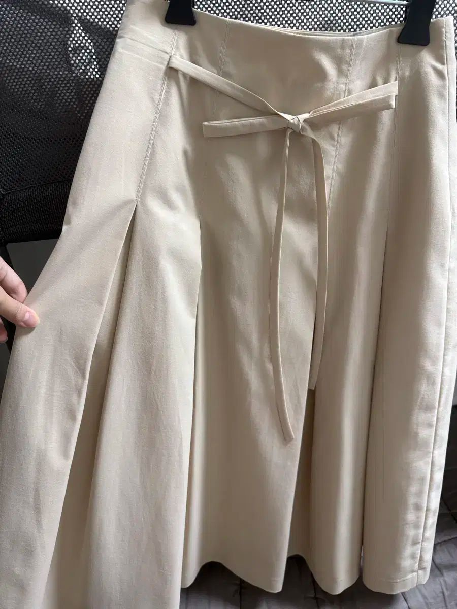 FLOWOOM フローム リボン プリーツ スカート ベージュ GULLKHAN_COM
