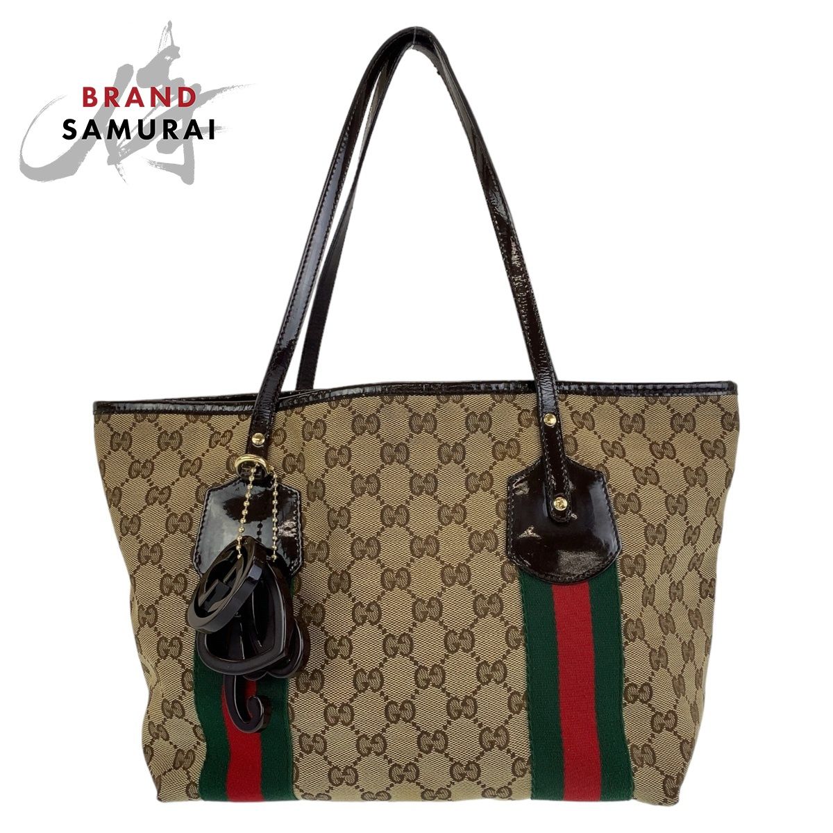 GUCCI グッチ シェリーライン ベージュ ブラウン ゴールド金具 GG 