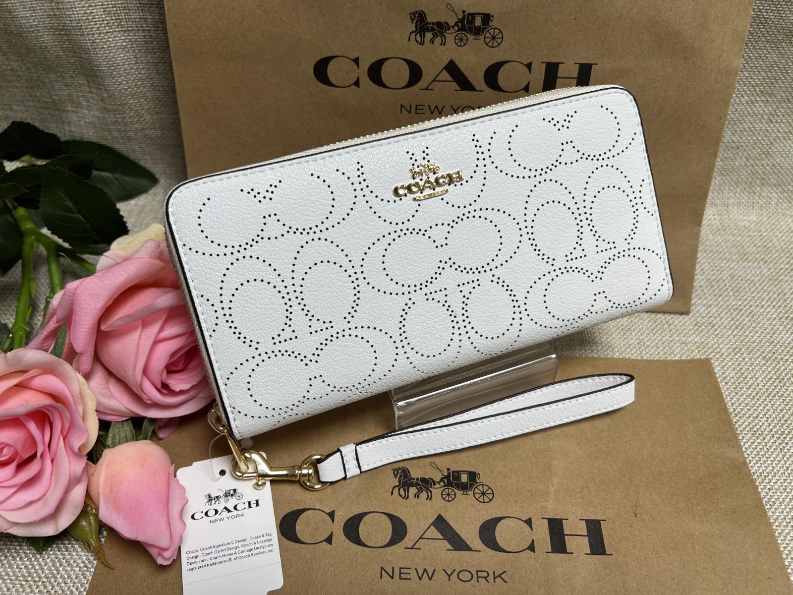 COACH 財布 コーチ 長財布 ラウンドファスナー レザー 財布 レディース 