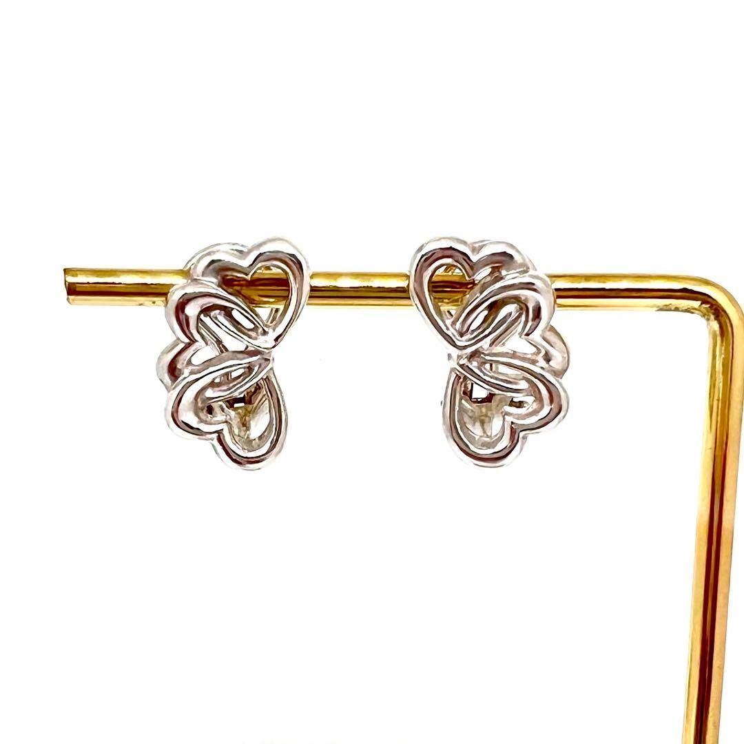 TIFFANY＆CO ティファニー ピアス トリプルハート オープンハート クッション トリプル シルバー925 pt950